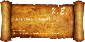 Kanizsai Elemér névjegykártya
