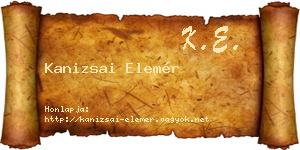 Kanizsai Elemér névjegykártya