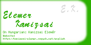 elemer kanizsai business card